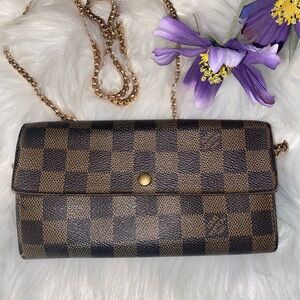 🌸Authentic Damier Louisvuitton Long Brown Wallet